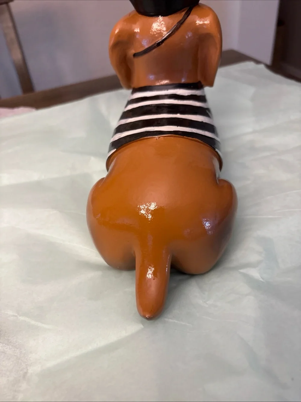 Halloween Pirate Dachshund Figurine - Orange and Black